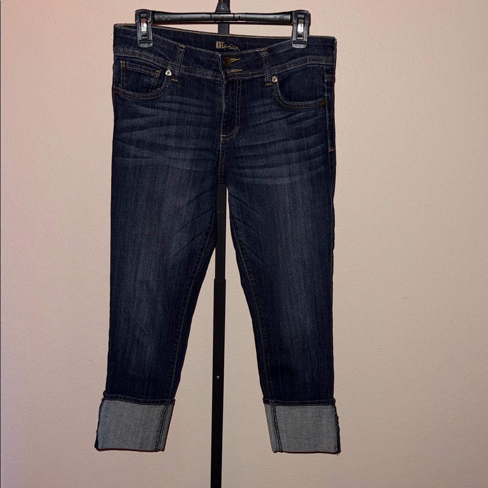 Kut from the Kloth Dark Wash Cropped Cuffed Cameron Jeans Women’s Size 4